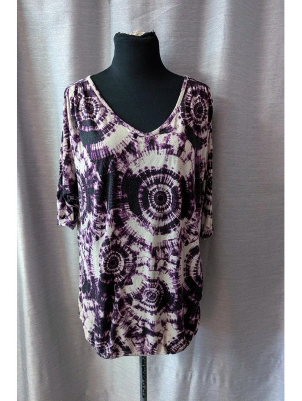 Purple Stretch Tie Dye Top XL
